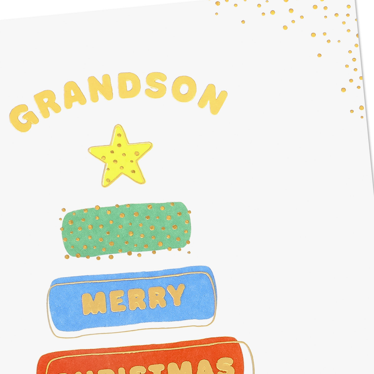 Colorful Tree Christmas Card for Grandson Card Front Detail image number 4