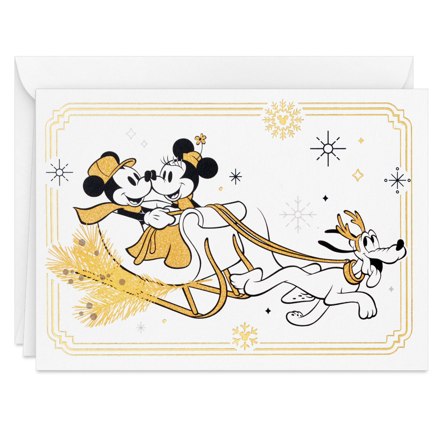 Disney Mickey Mouse and Minnie Mouse Sleigh Ride Christmas Note Cards, , large image number 2