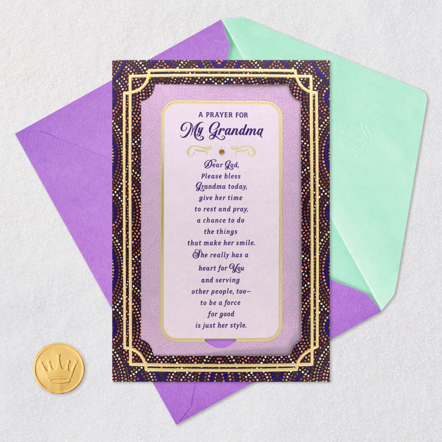 Prayer Card Bookmark Grandma Mother's Day Card Card Front with Envelope and Gold Seal image number 7