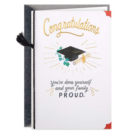You Make Your Family Proud Graduation Card, , large image number 1