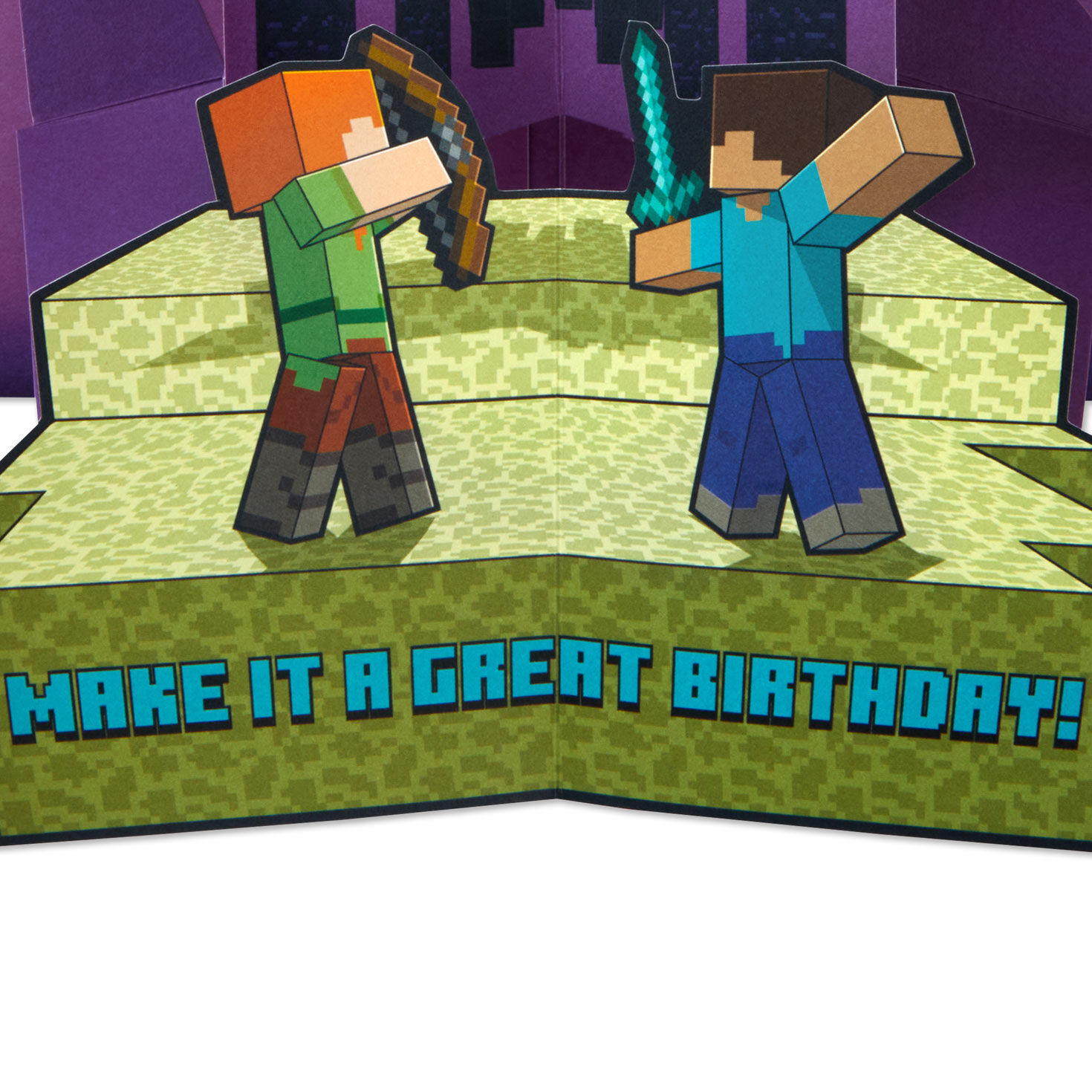 Minecraft Make it Great Musical Pop Up Birthday Card for Kids