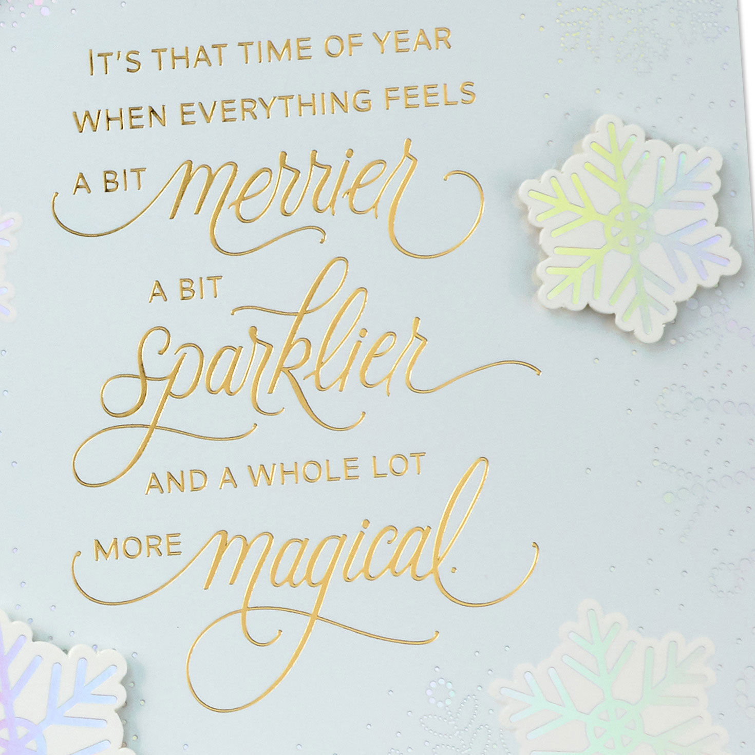 Snowflakes on Light Blue Boxed Christmas Cards Cover Detail image number 5