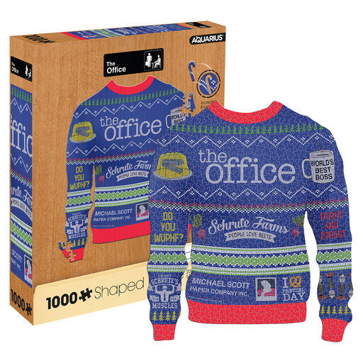 The Office Ugly Christmas Sweater-Shaped 1000-Piece Puzzle, 