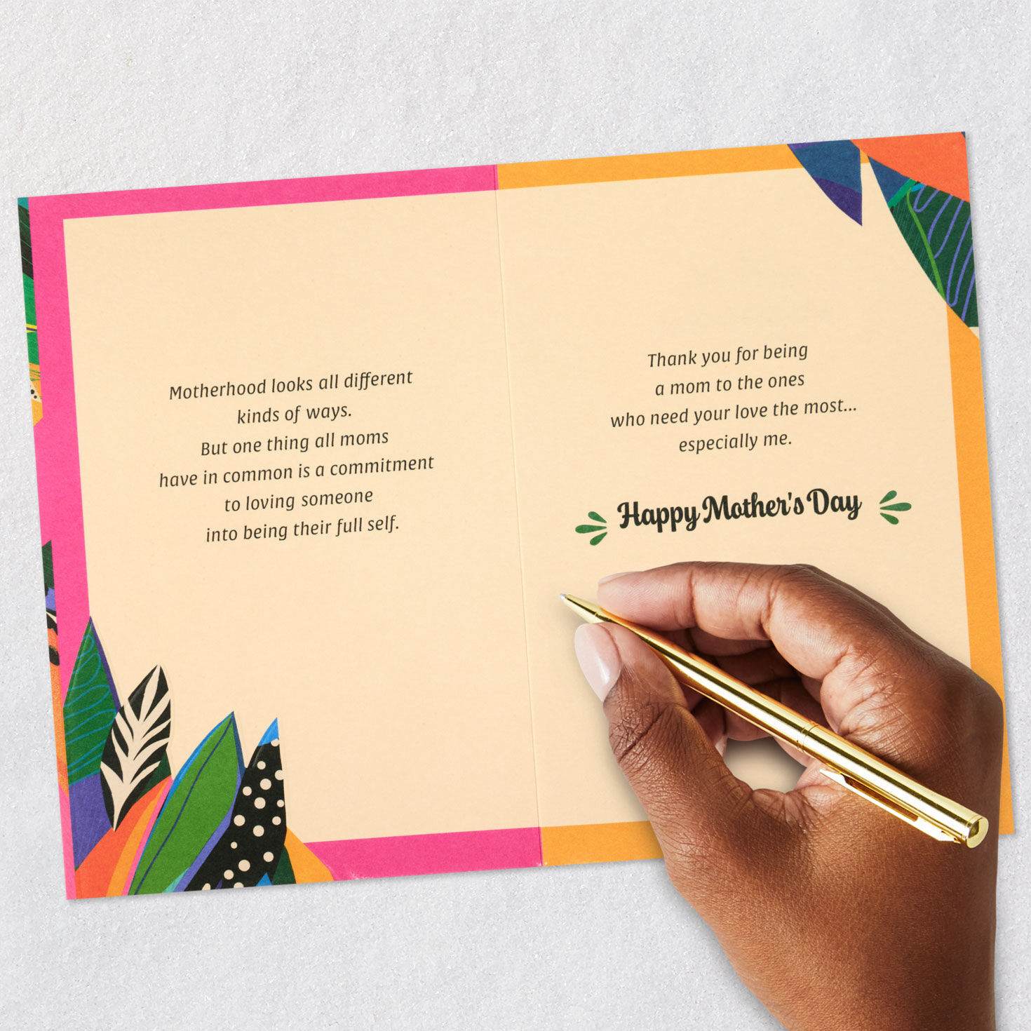 Tropical Abstract Painting with Heart Mother's Day Card Signing card image number 7