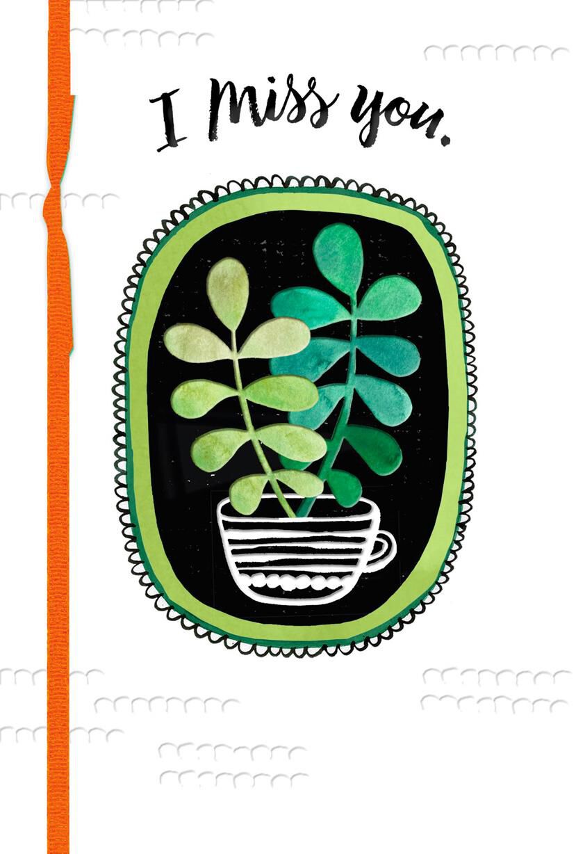 Succulent Plant Miss You Card