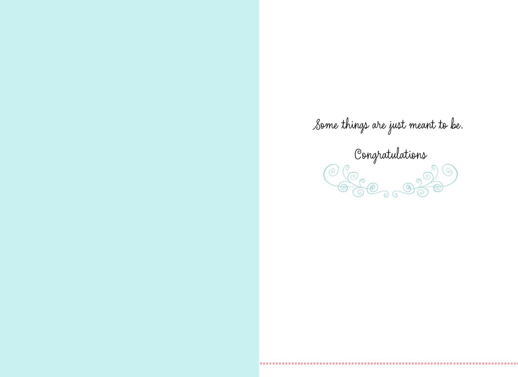 Cake With Heart Topper Wedding Card