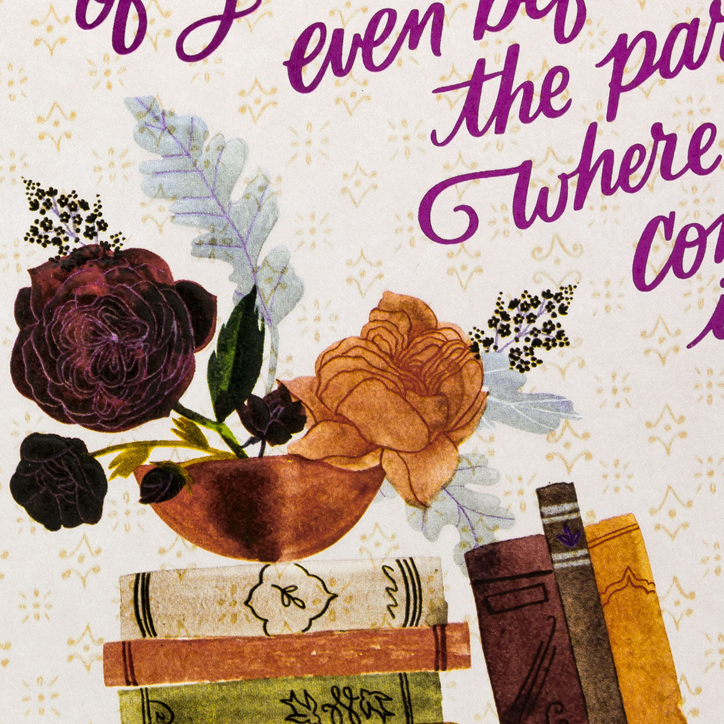 Painted Books and Flowers Mother's Day Card for Grandma Card Front Detail image number 5