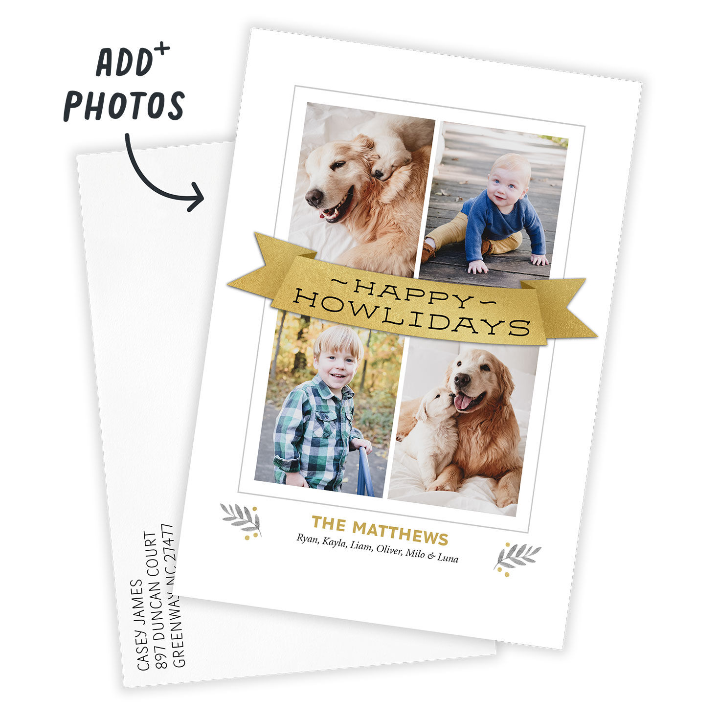 Happy Howlidays Flat Holiday Photo Card, , large image number 2