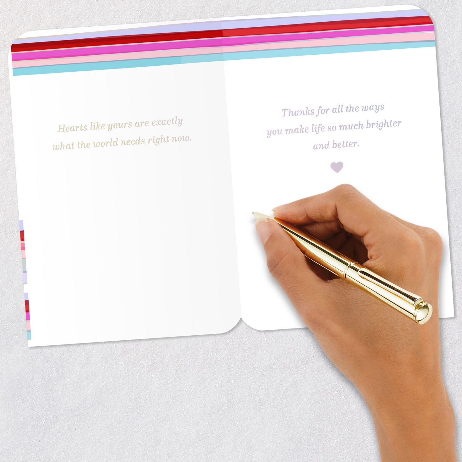 Bright Stripes and Hearts Happy Valentine's Day Card signing card image number 7