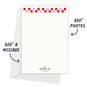 Red Pink Checkered Border Personalized Christmas Card Card back with Envelope indicating personalization image number 3