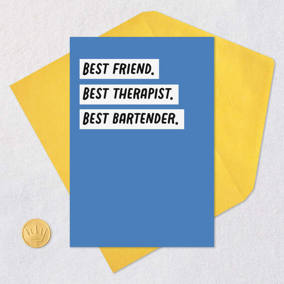 Friend, Therapist, Bartender Funny Card, , large image number 5
