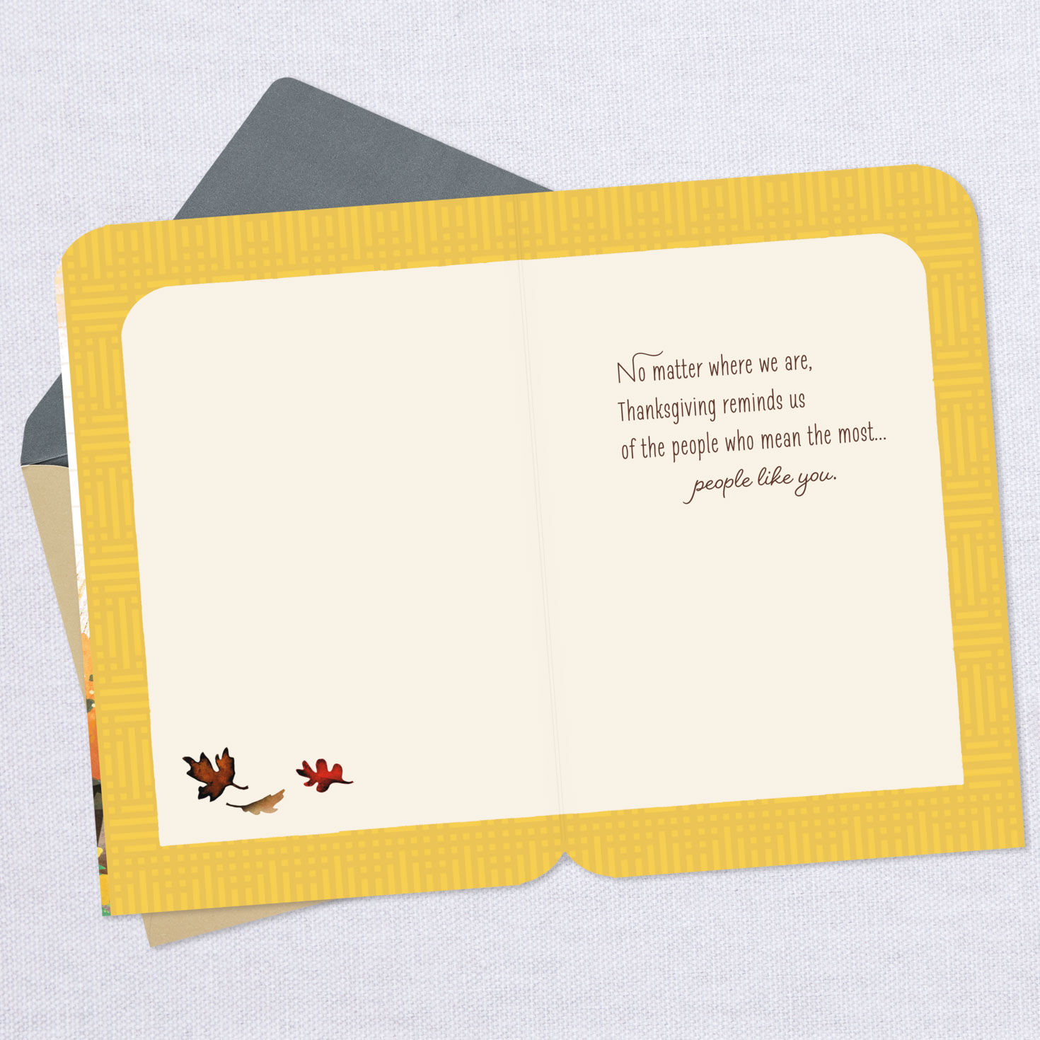 Wreath on Door Thinking of You Thanksgiving Card, , large image number 3