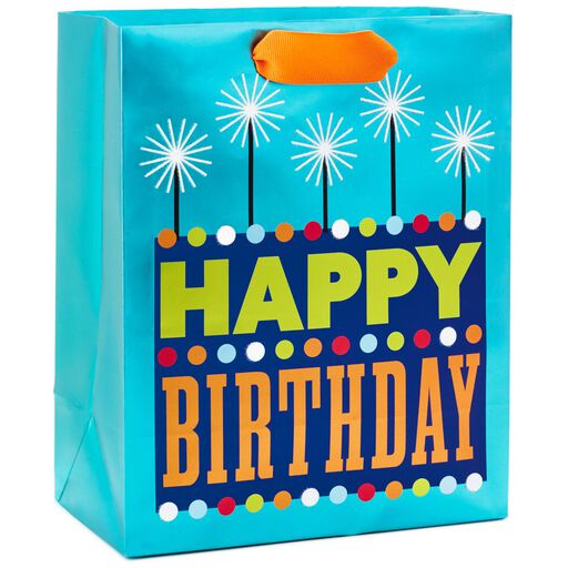 Birthday Gift Bags Hallmark Bold Hy Birthday Cake On Turquoise Medium Gift Bag 9 5