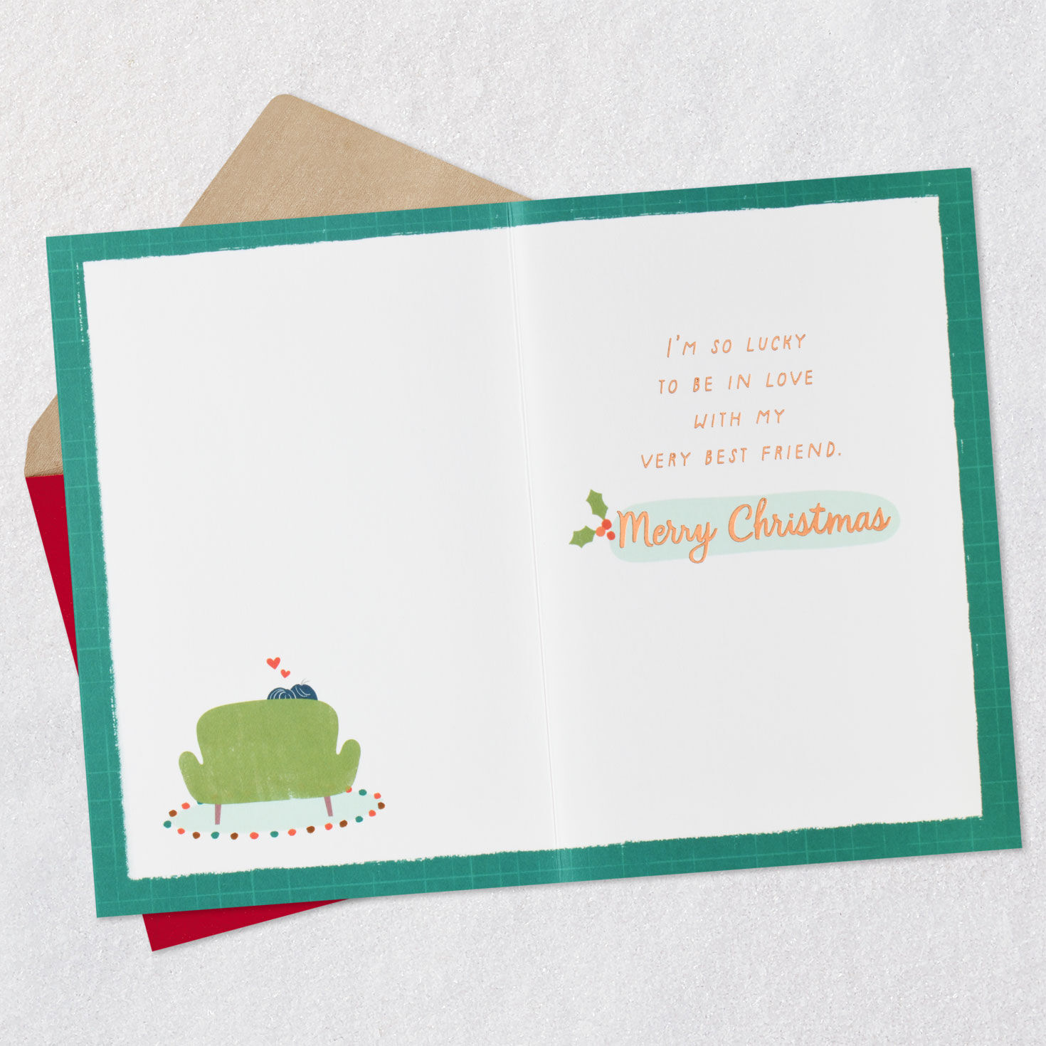 Holiday Icons Husband Christmas Card Open card with envelope image number 3