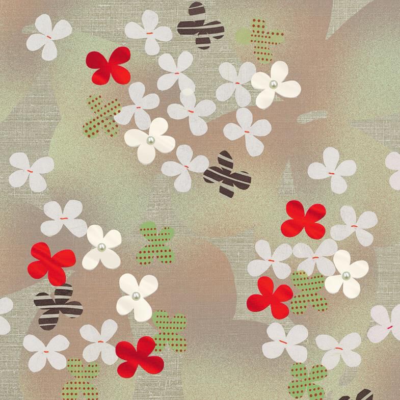 Butterflies and Cherry Blossoms Blank Card