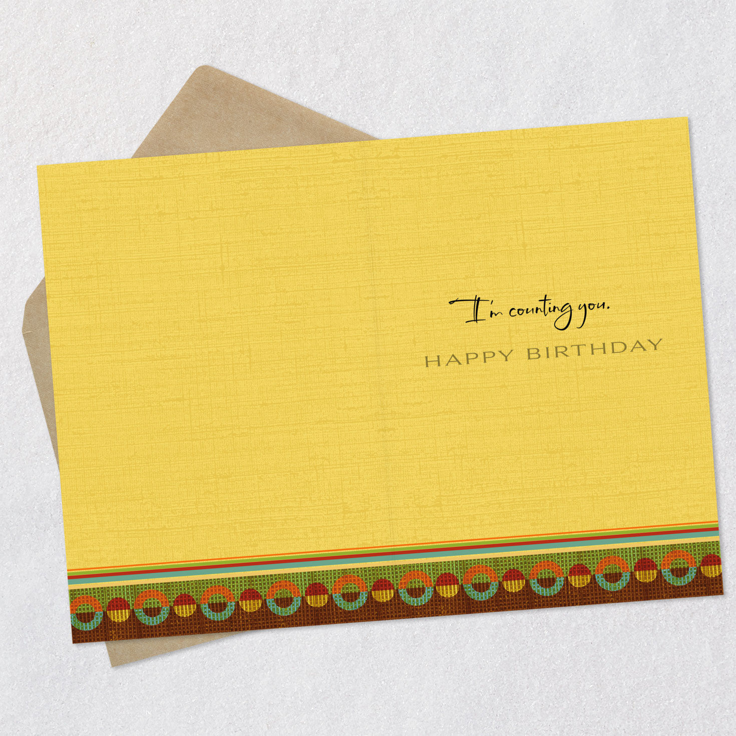 Geometric Circles 99-cent Birthday Card Open card with envelope image number 3