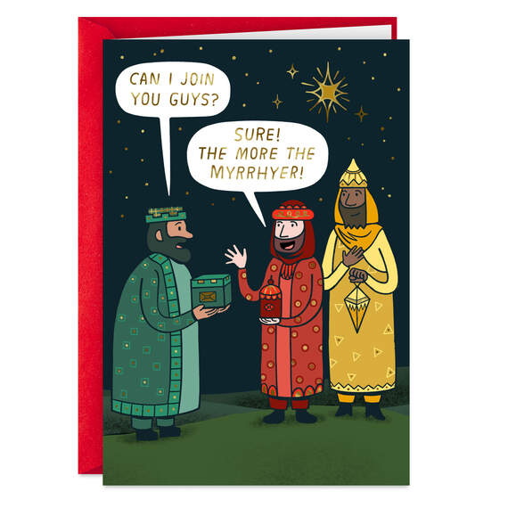 Three Wise Men Myrrhy Funny Christmas Card, , large image number 1