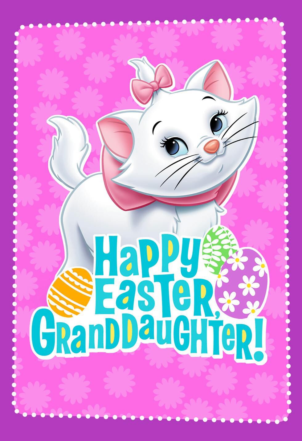Disney Aristocats Marie Easter Card for Granddaughter
