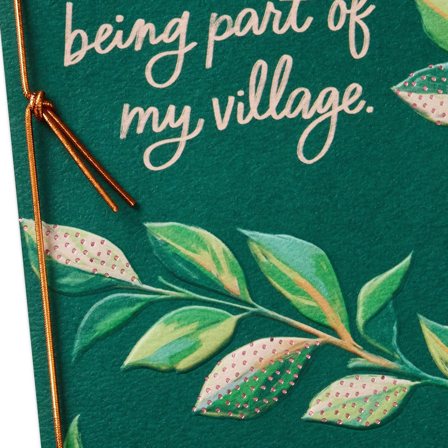 Peach and Green Leaves Mother's Day Card for Mom Squad Card Front Detail image number 4