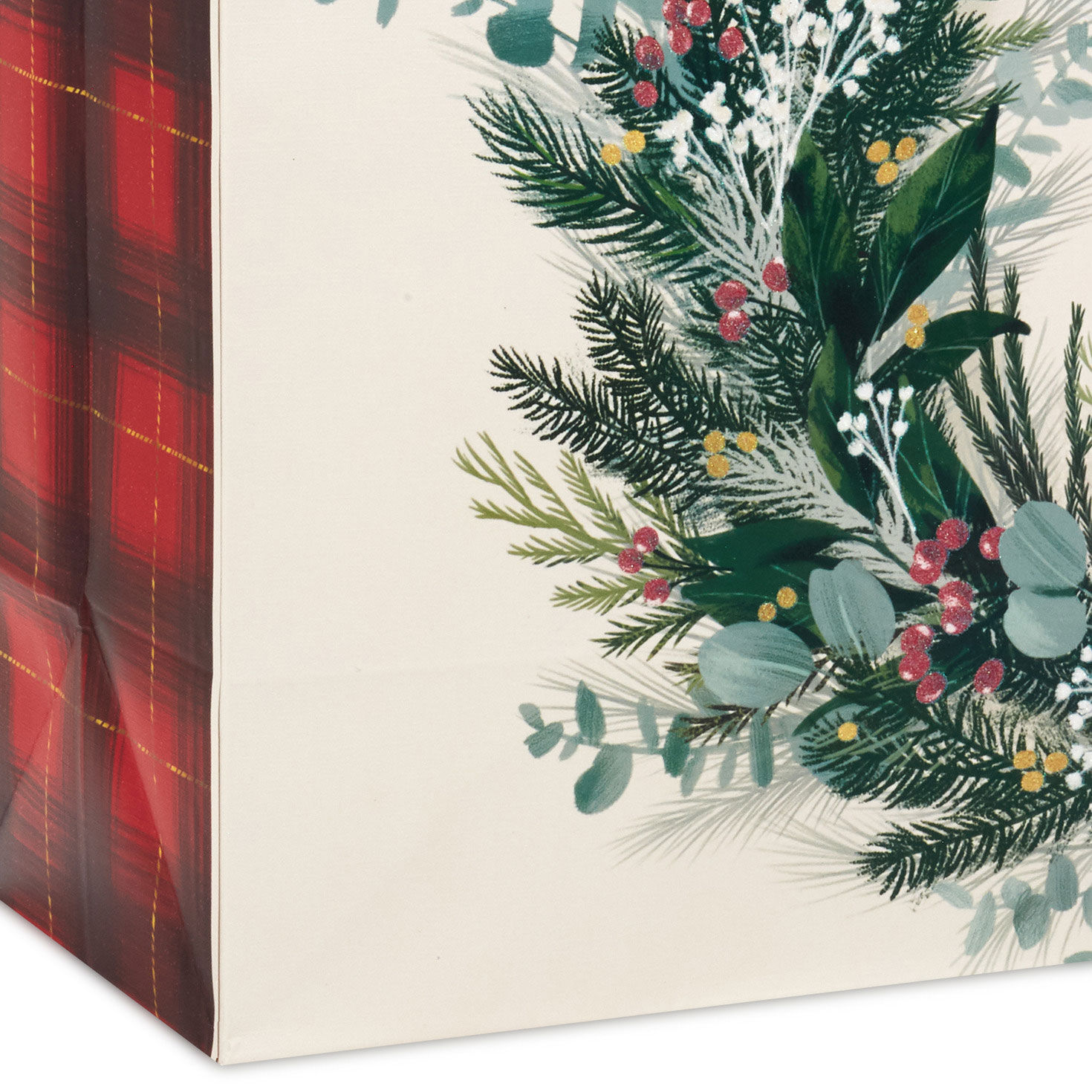 Winter Welcome Wreath Large Holiday Gift Bag Base/Side Detail image number 5