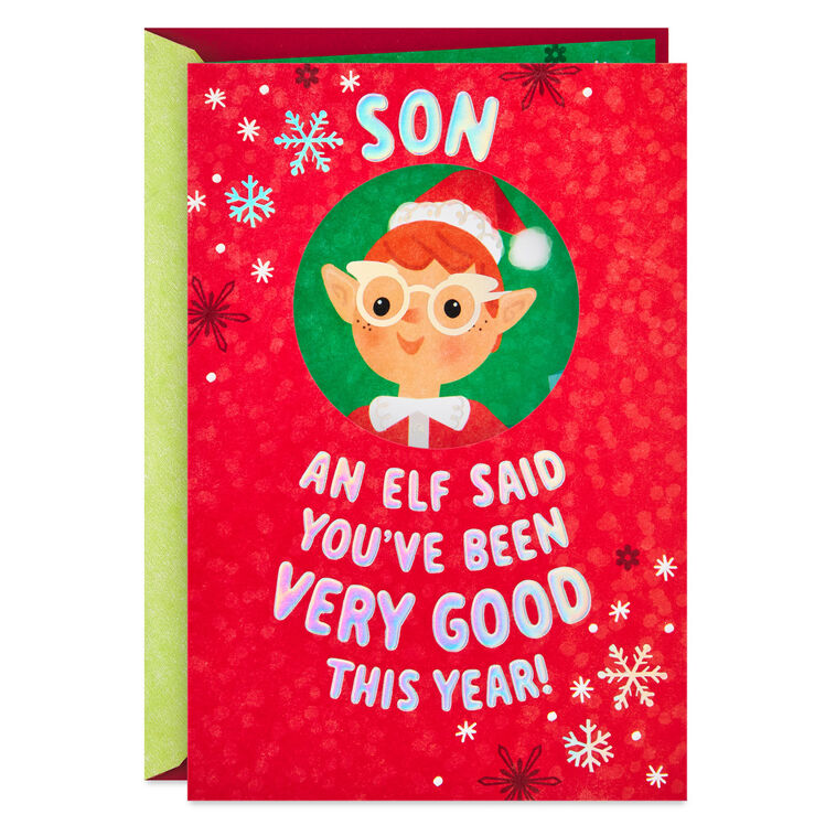 Very Good and Extra Merry Christmas Card for Son