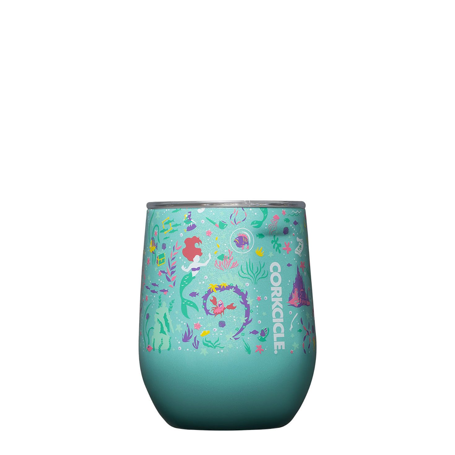 Corkcicle Disney Princess Ariel Aqua Stemless Cup, 12 oz. Insulated Tumblers Hallmark