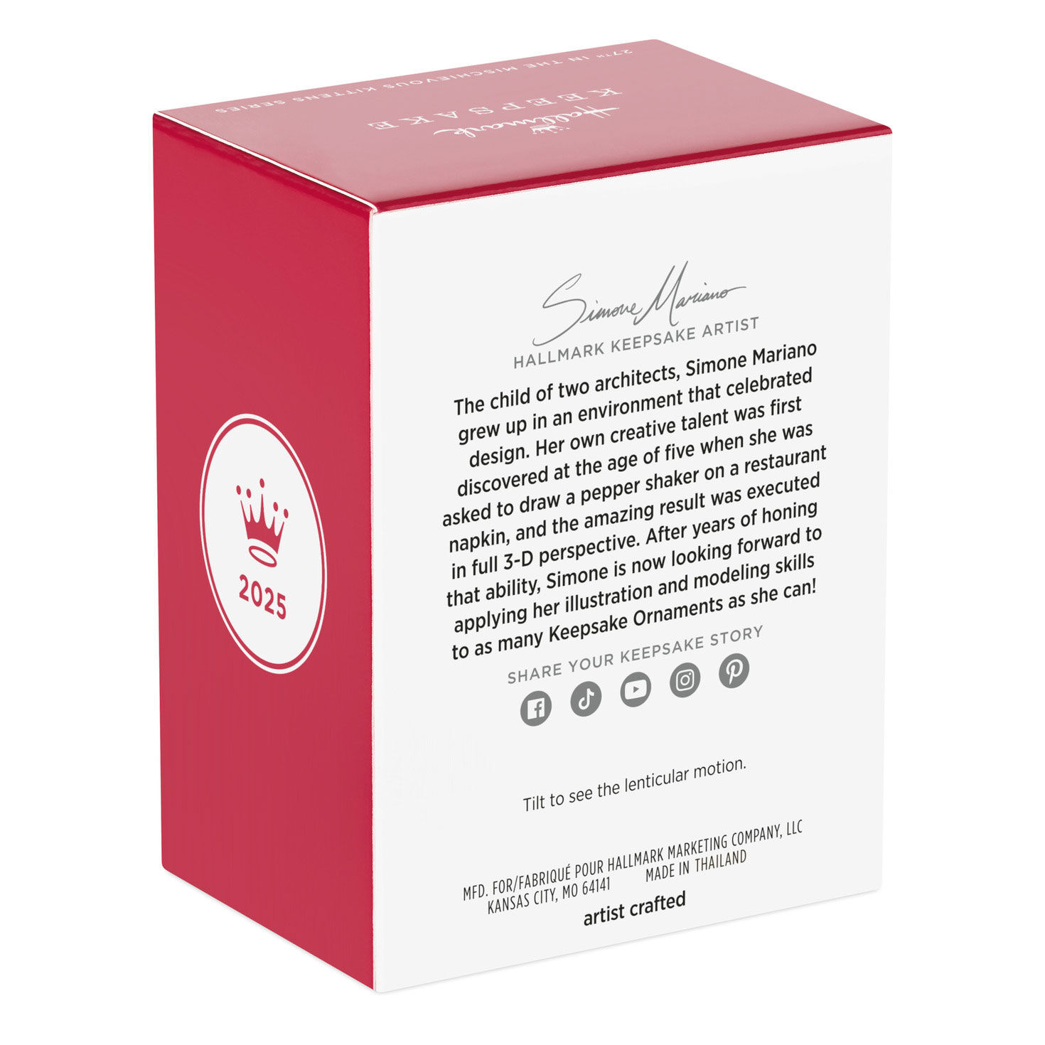 Kitten on Laptop Keepsake Ornament package back image number 8