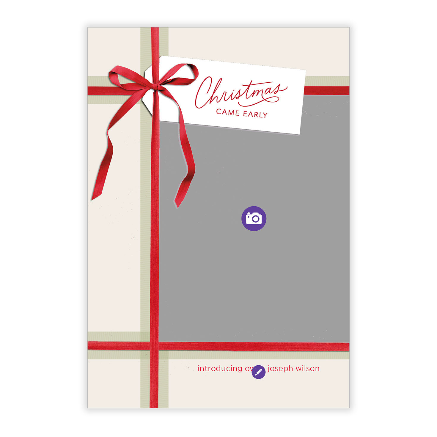 Christmas Came Early Baby Personalized Photo Card Card Front indicating personalization image number 5