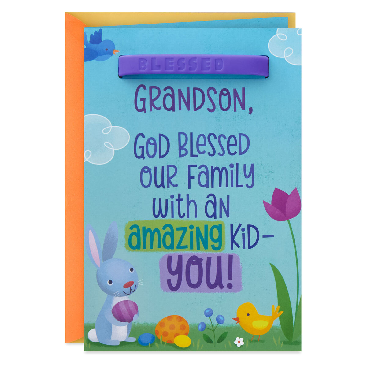 Amazing You Easter Card for Grandson With Removable Bracelet Greeting