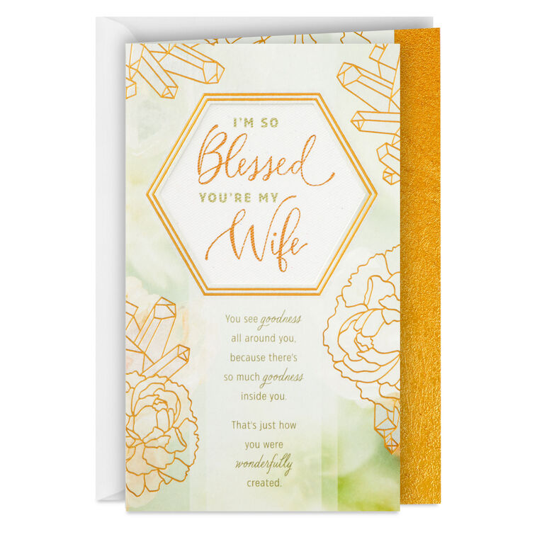 So Blessed You're My Wife Birthday Card, , large image number 1