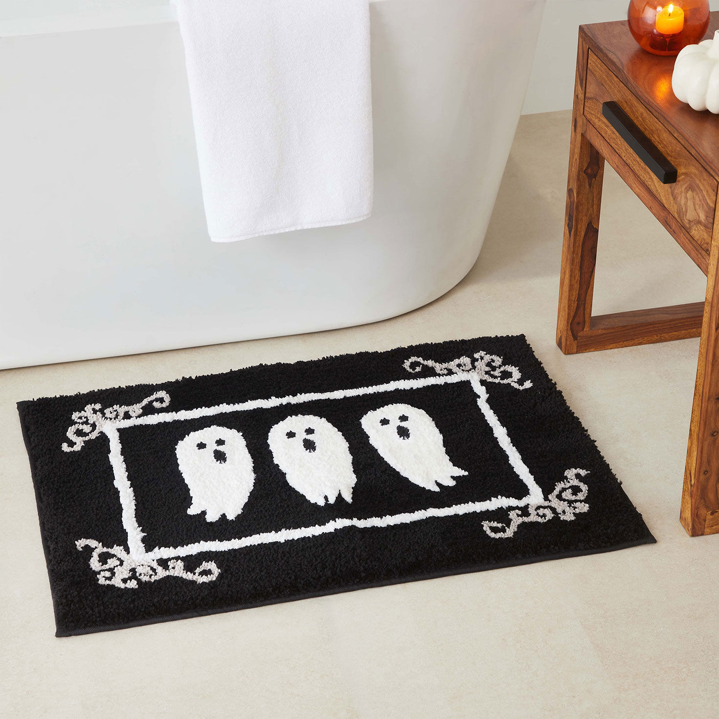 Hallmark Halloween Boozy Bath Rug 20x30 in use image number 5