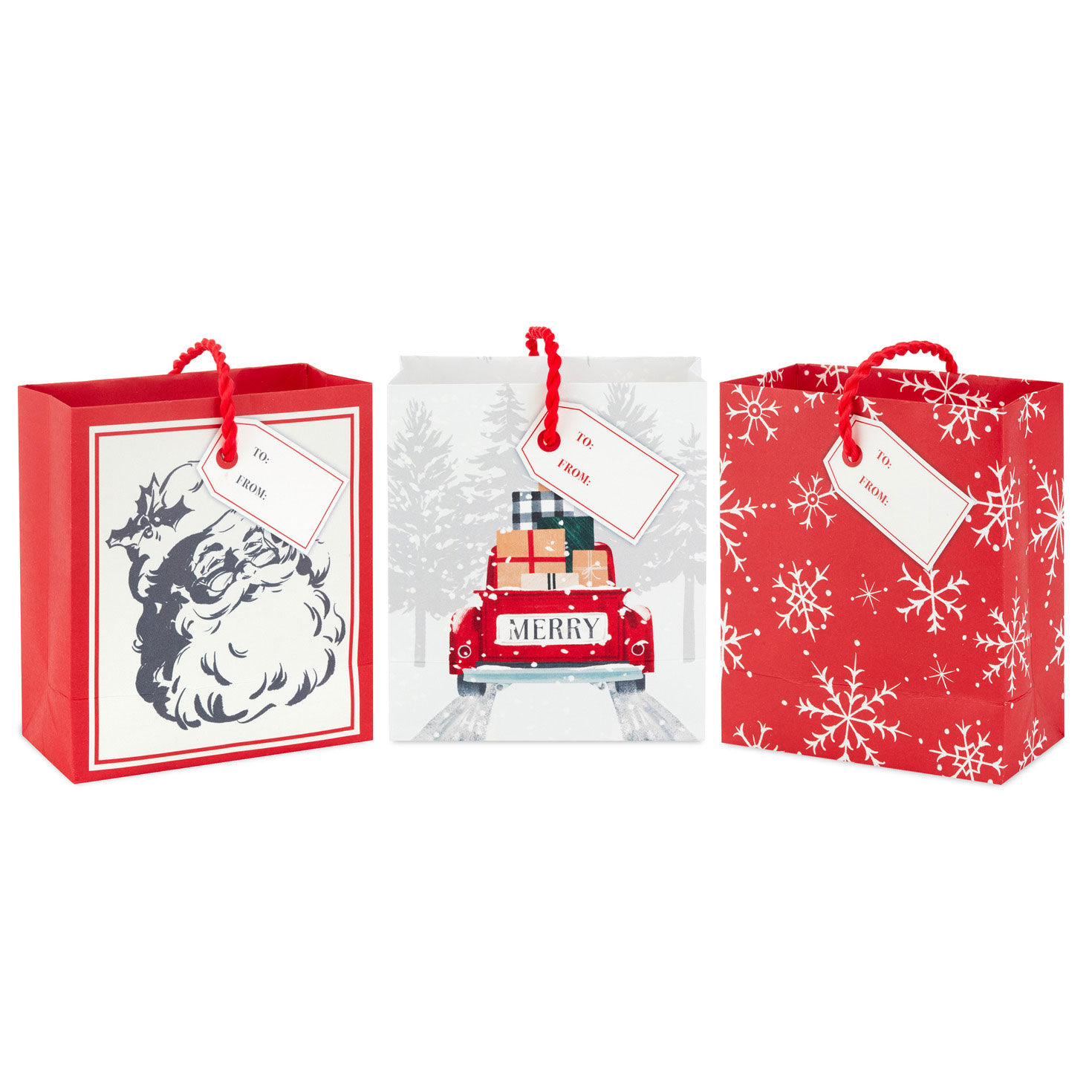 Red and White Christmas Gift Card Holder Mini Bags back image number 7