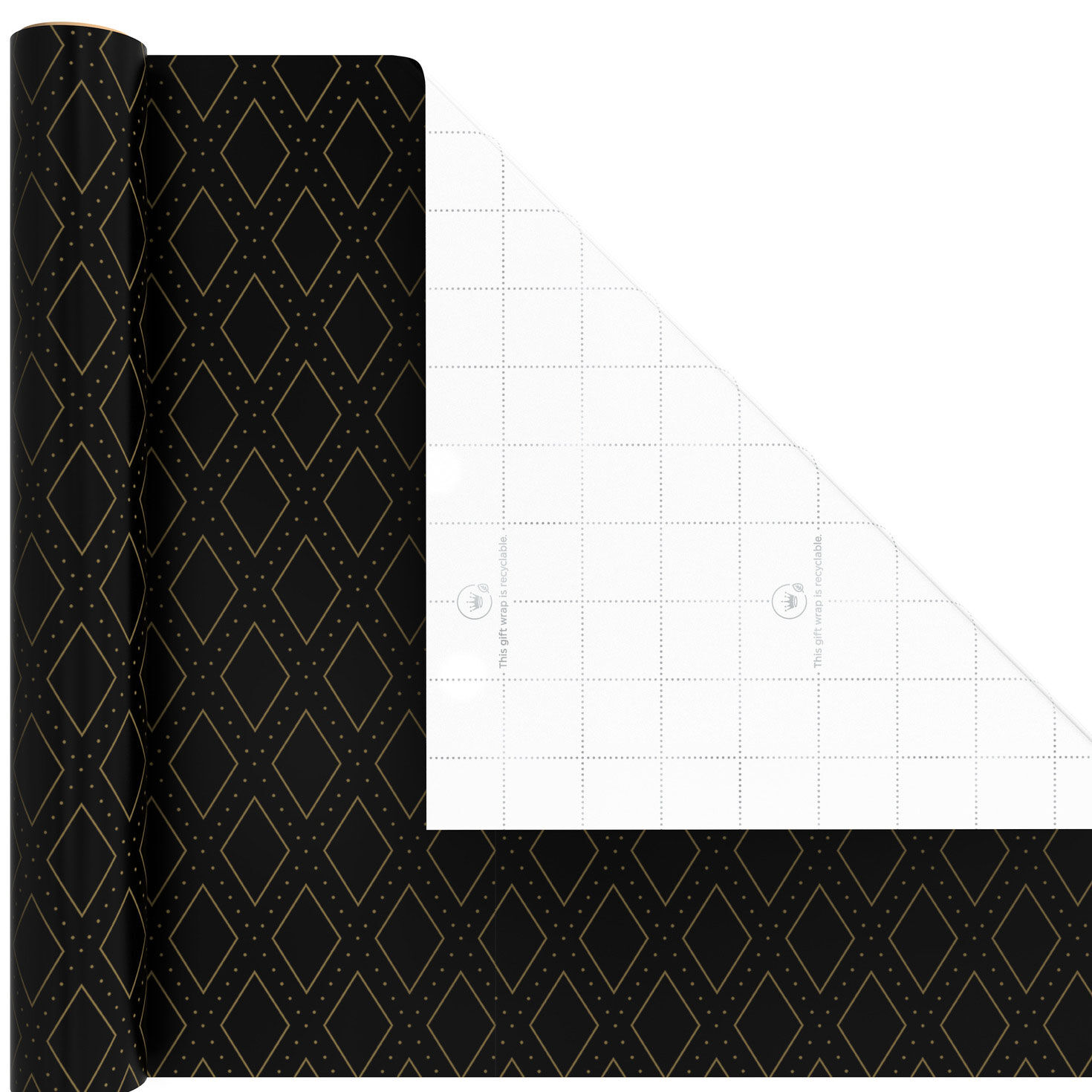 Black and White Tri-Pack Mini Gift Wrap Rolls Wrap Square image number 7
