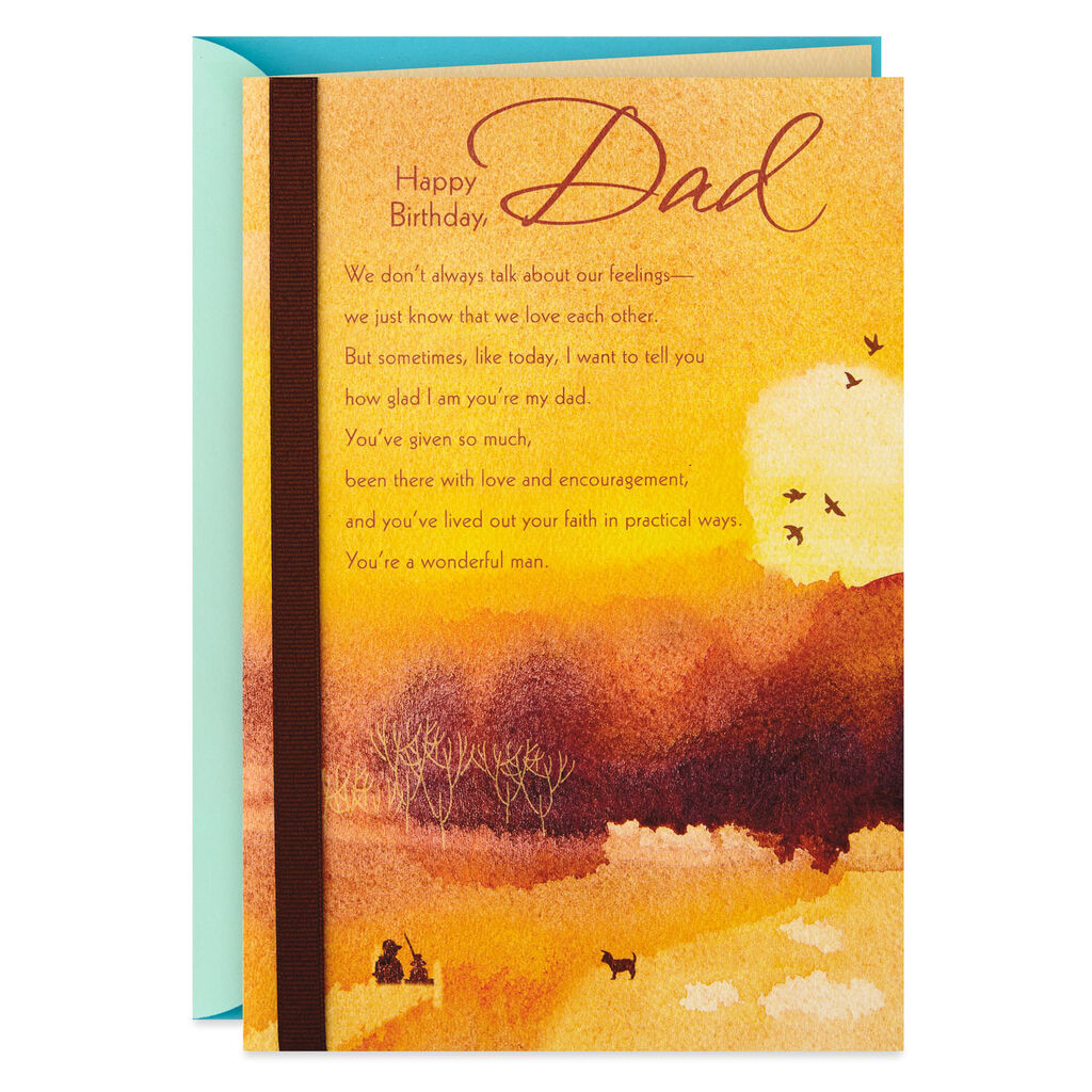 Hunters In Field Religious Birthday Card For Dad Greeting Cards