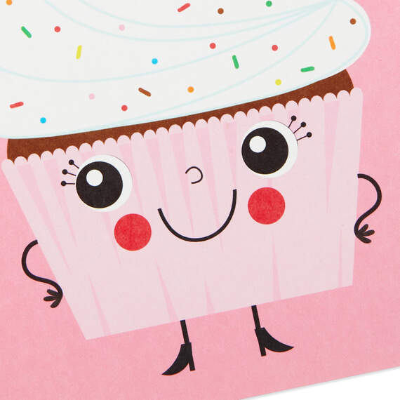 Pink Cupcake Birthday Cards With Stickers, Pack of 6, , large image number 4