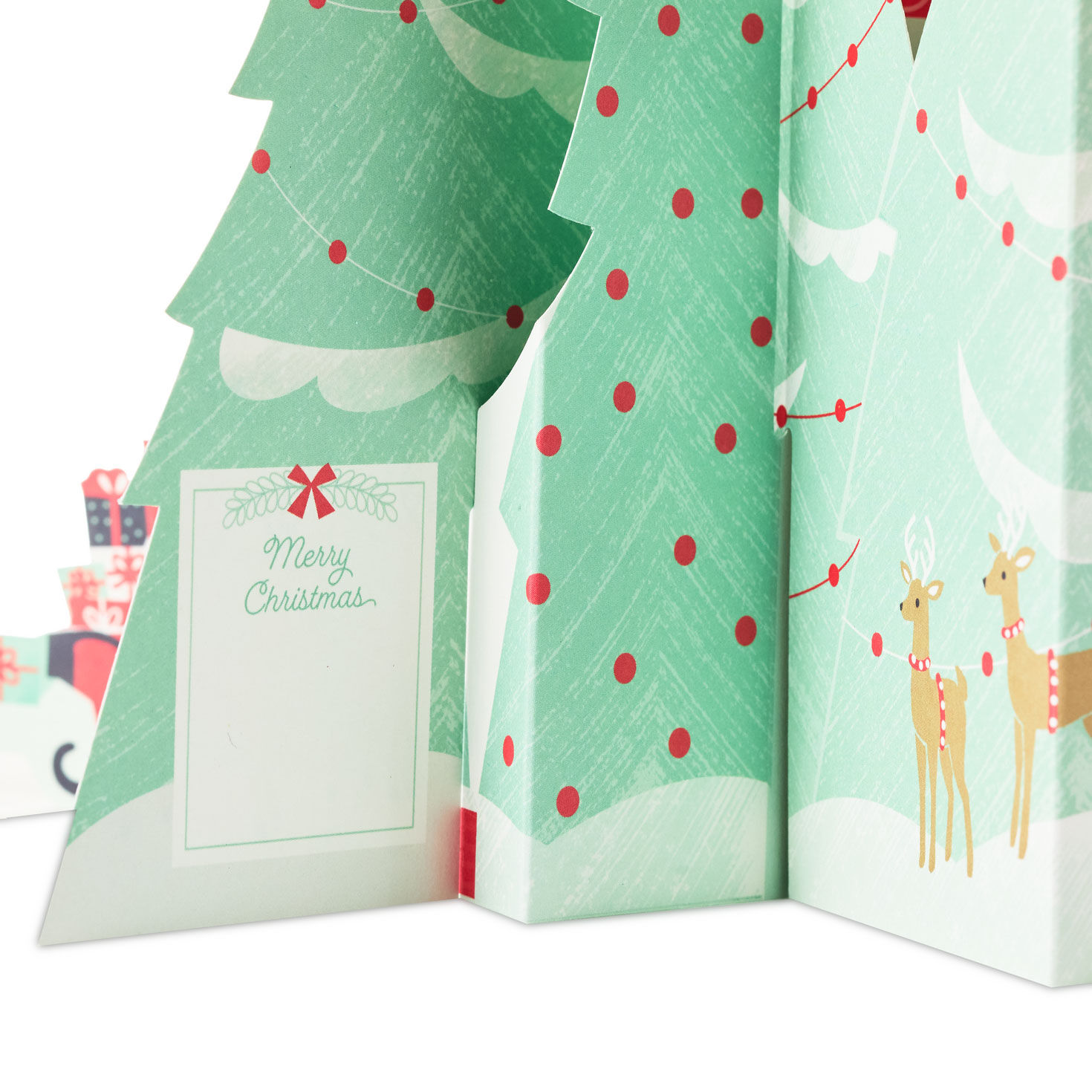 Large Santa's Workshop Pop-up Christmas Card Caard Front Detail image number 6
