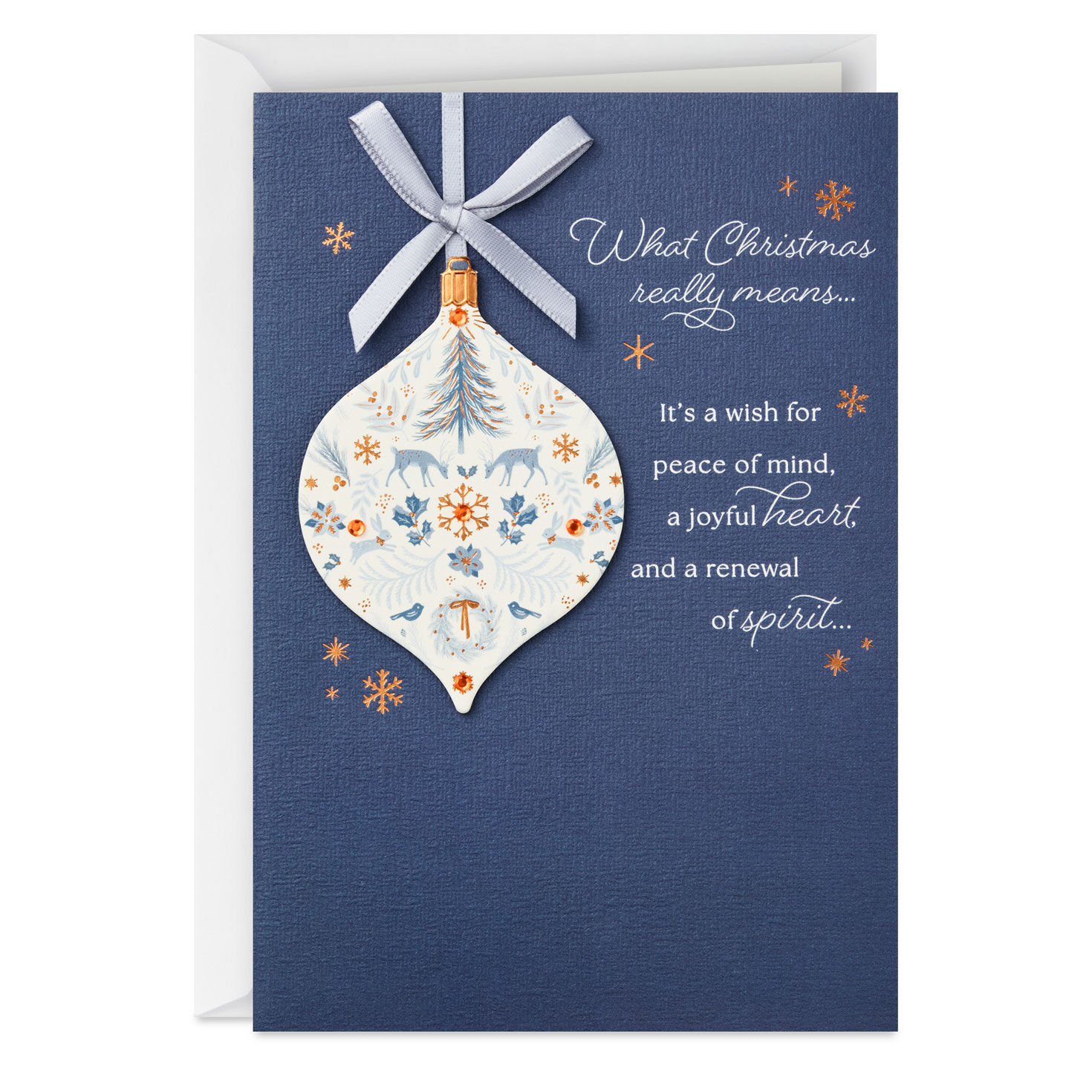 Winter Toile Ornament Christmas Card