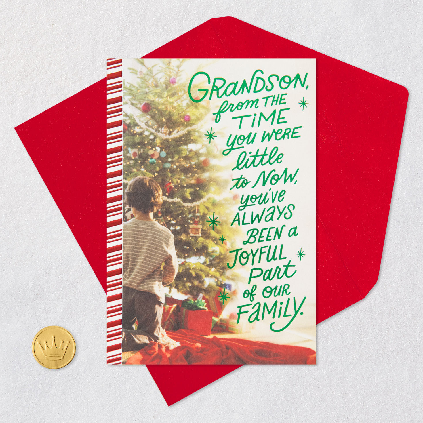 Grandson, Proud of the Good Person You Are Christmas Card, , large image number 5