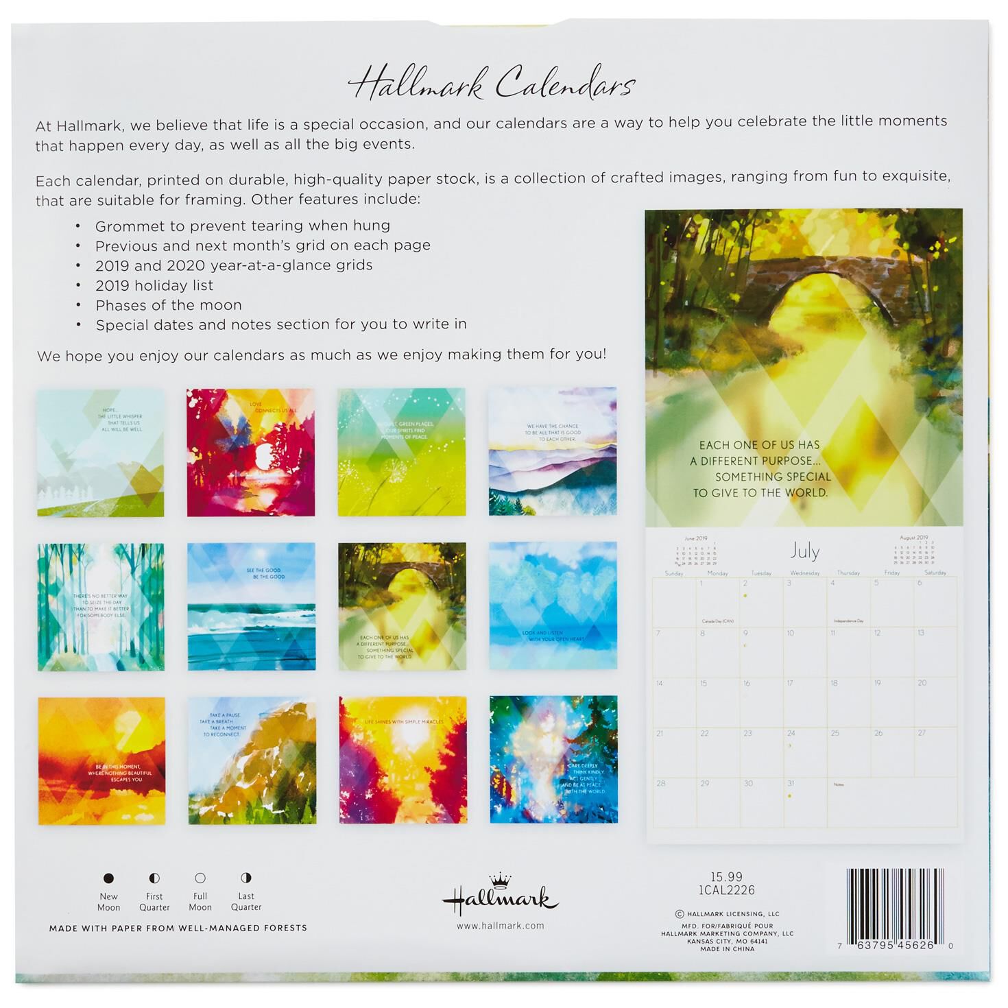 a year of good thoughts 2019 wall calendar 12 month calendars 12 month in a year