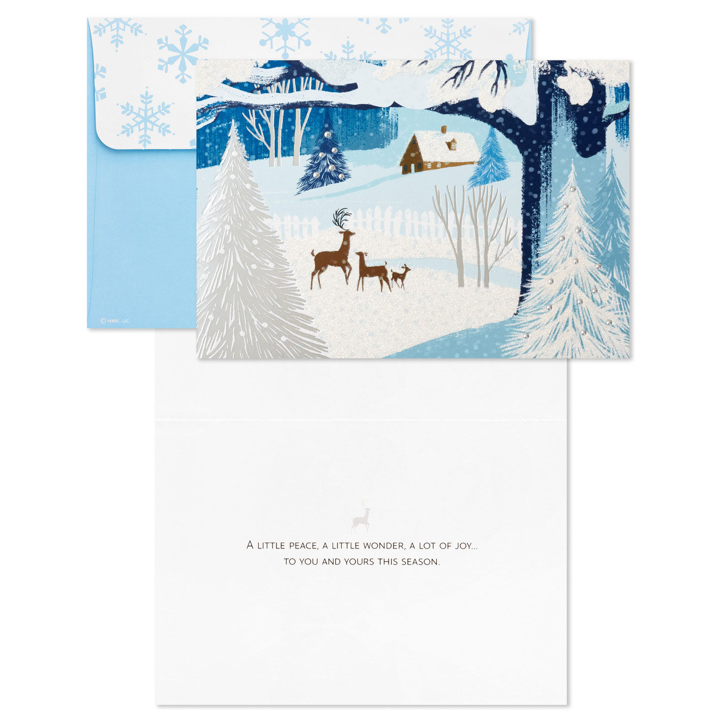 Snowy Landscape With Deer Boxed Holiday Cards, Pack of 16, , large image number 3