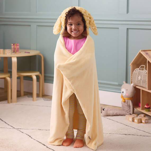 Puppy Dog Hooded Blanket With Pockets