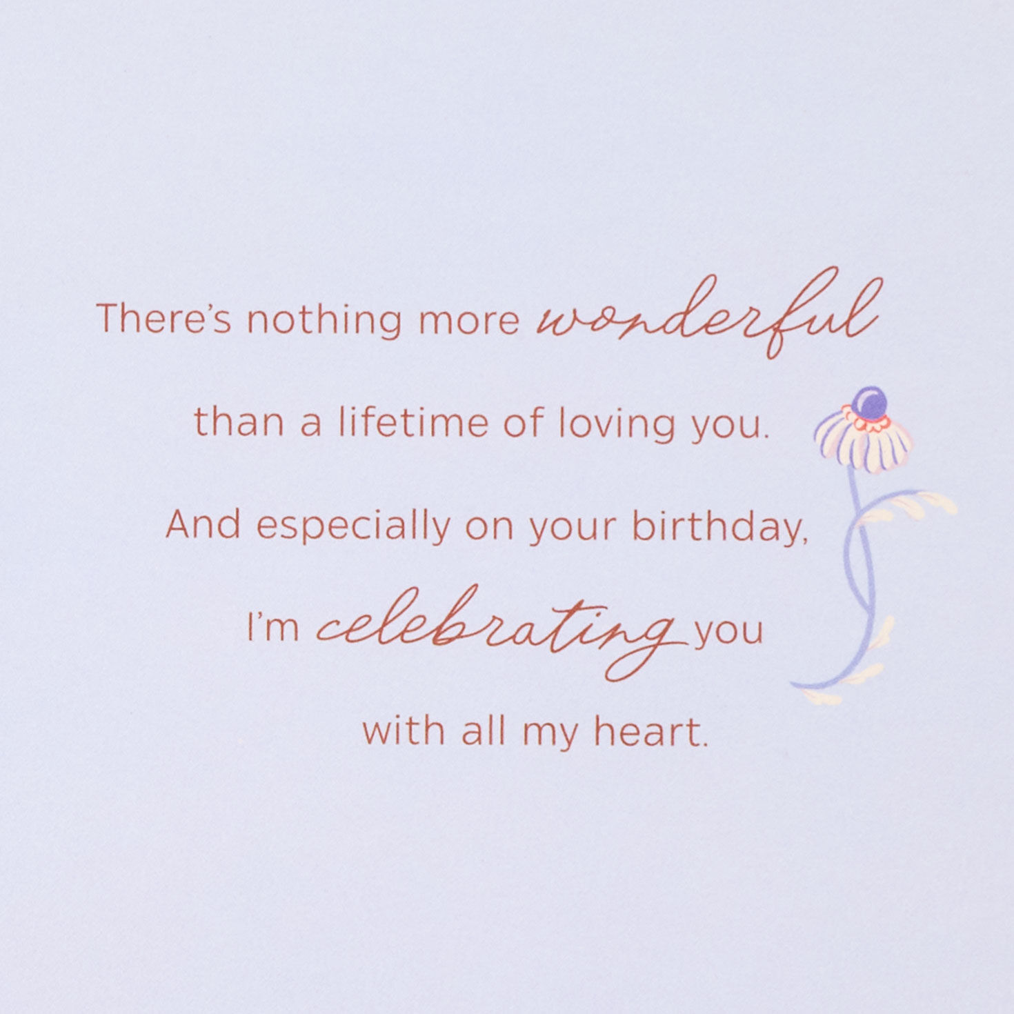 Birds and Blossoms Romantic Birthday Card for Wife sentiment image number 2