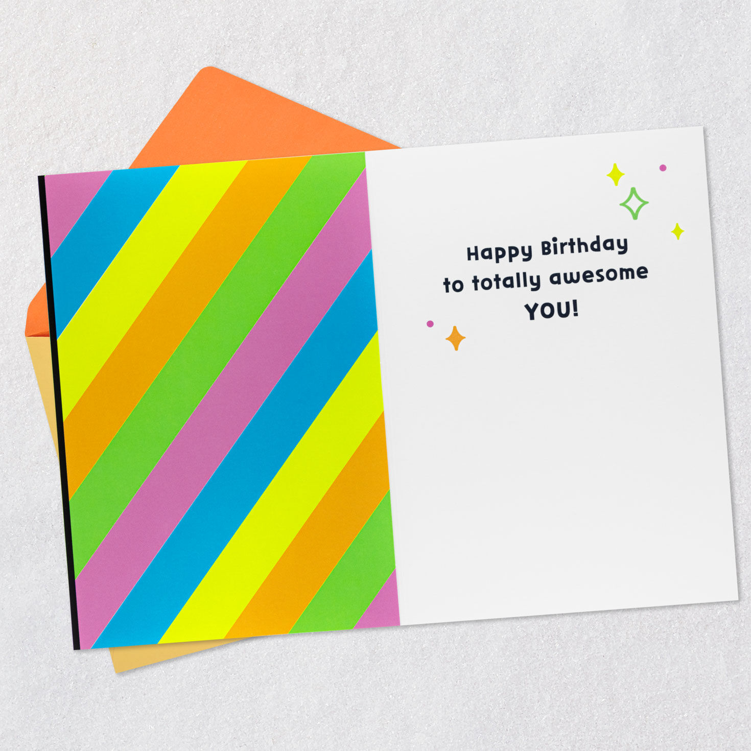 Retro Neon Stripes Number 8 Graphics 8th Birthday Card Open card with envelope image number 3