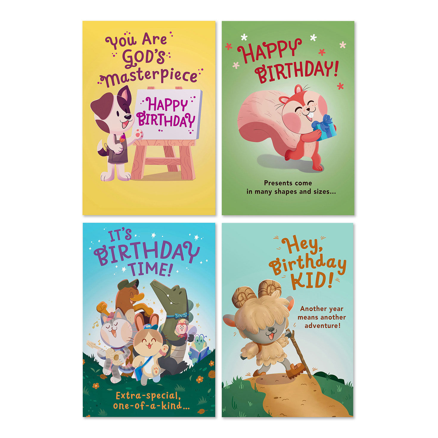 God Made Just One Assorted Religious Birthday Cards for Kids, Box of 12