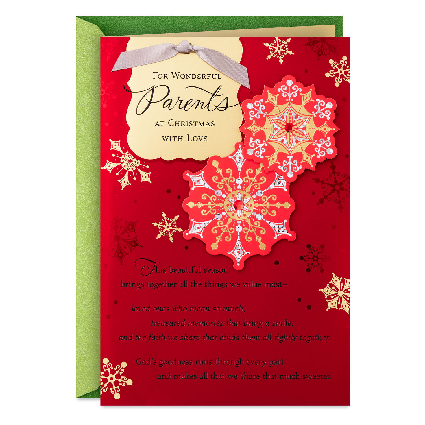 May God Bless You Richly Religious Christmas Card for Parents