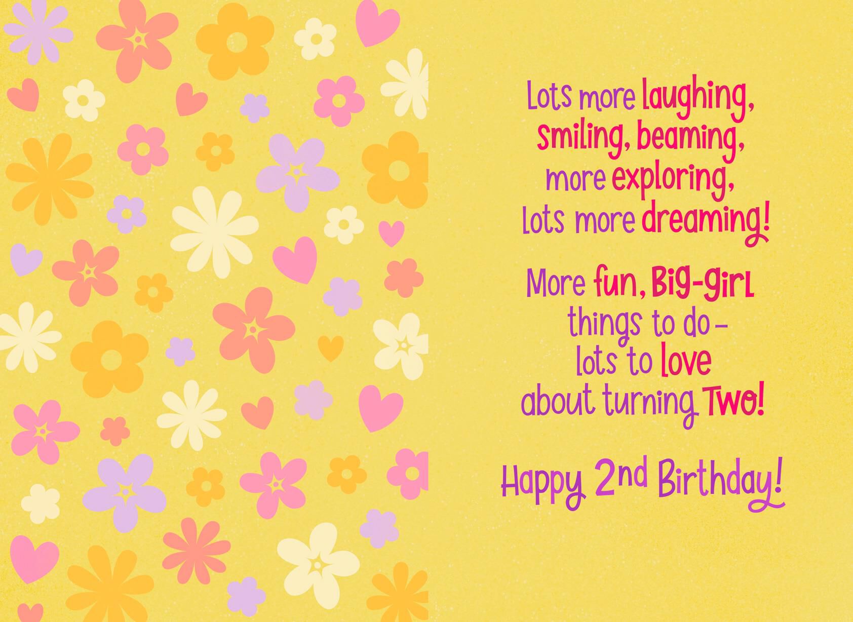 Big Girl Turns 2! Birthday Card