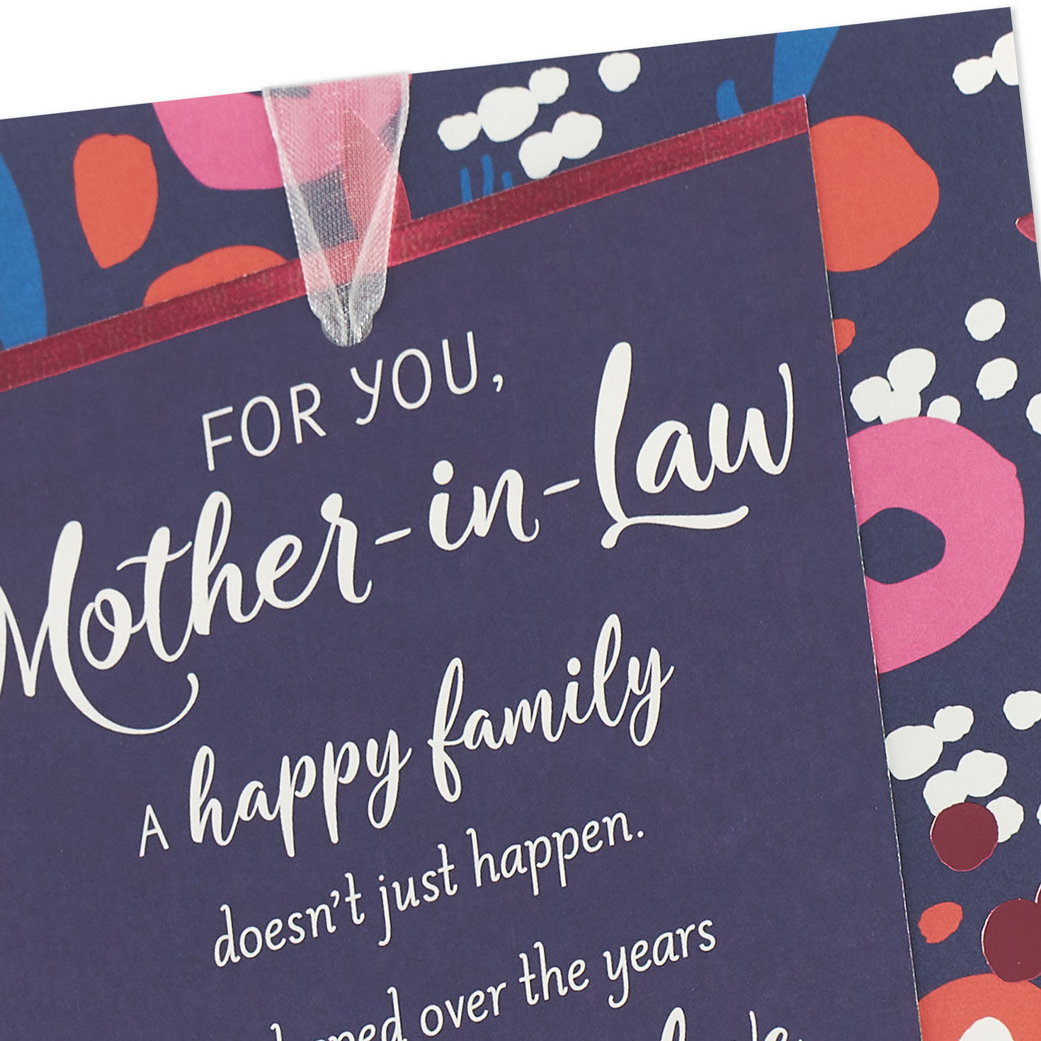 Flowers on Blue Mother-in-Law Birthday Card Card Front Detail image number 4