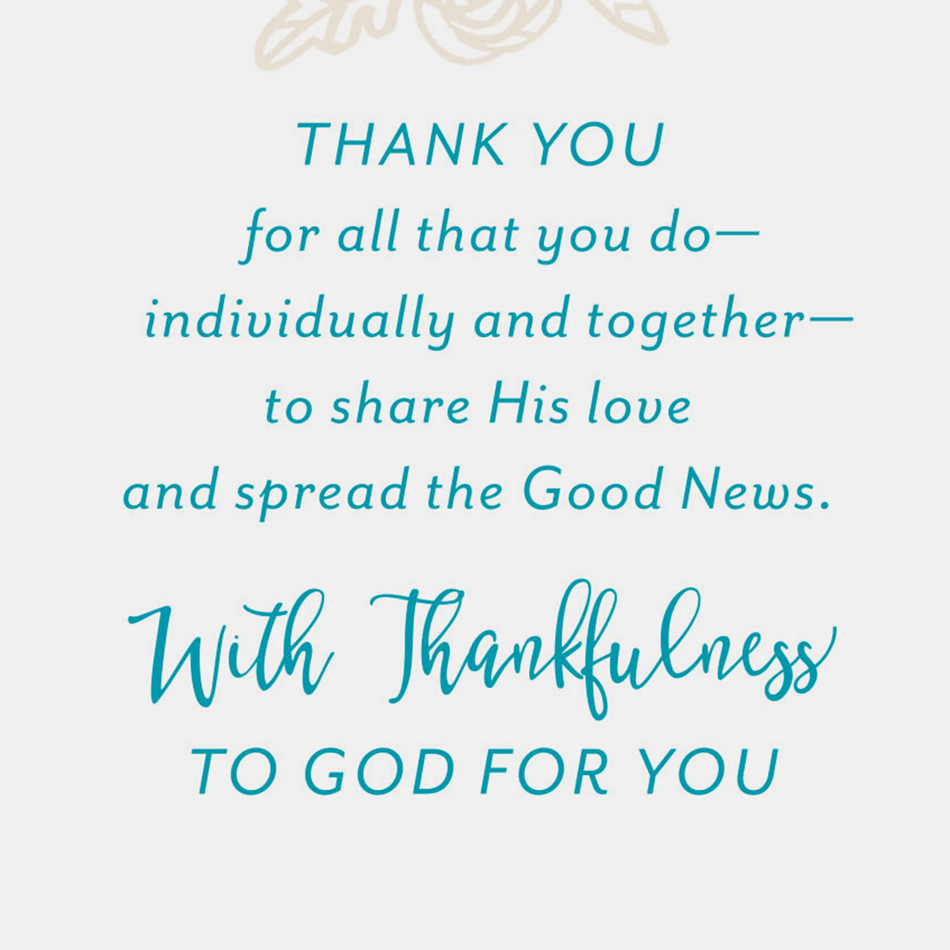 Your Ministry Together Religious Clergy Appreciation Card for Pastor