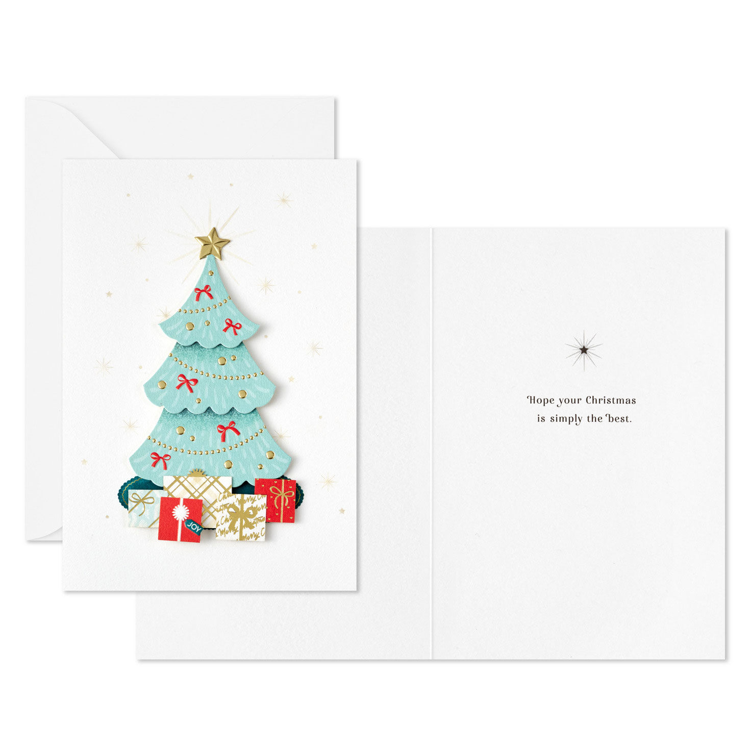 Christmas Tree Signature Boxed Christmas Card Pack Card Front with Sentiment image number 3