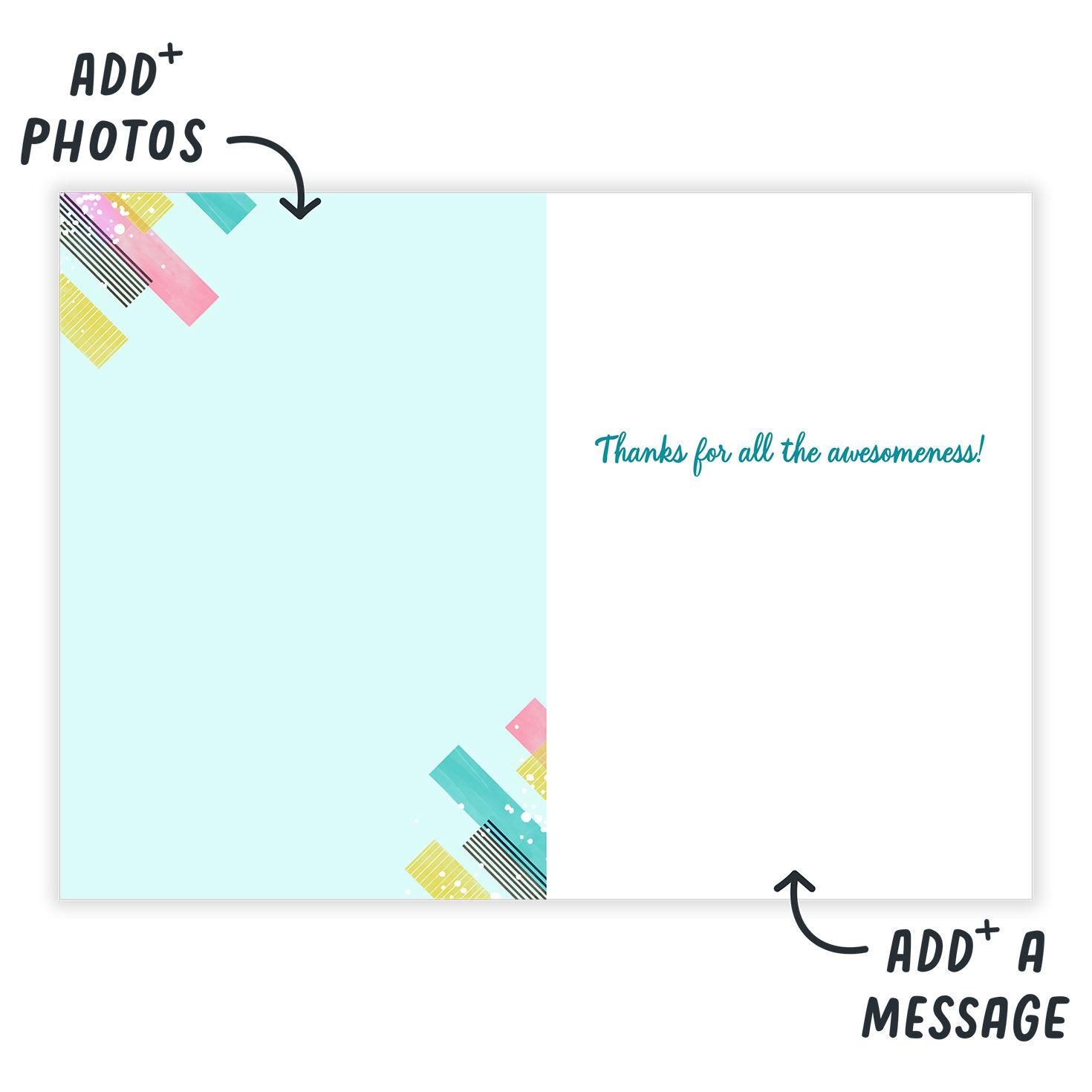 Abstract Stripes Personalized Mother's Day Card Open Card indicating personalization image number 3